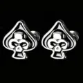 Herren gotische Totenkopf Pik Ohrstecker Mode cooler Punk Silber Metall Ohrschmuck - Pik Totenkopf Ohrstecker (ED203)