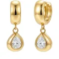 Goldene Tropfen Zirkonia Huggie Creolen für Damen, stilvoller minimalistischer Schmuck. - ER962 Wassertropfen Gold