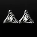 Boucles d'oreilles clous tête de mort triangle gothique homme bijoux piercing métal unique - Boucles d'Oreilles Lapin Crâne (ED207)