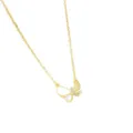 Vergoldete Schmetterling Halskette mit funkelnden Zirkonen und weissen Emaille-Details. - X1348 Gold Halskette