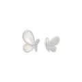 Asymmetrische Schmetterlings-Ohrringe mit funkelndem Zirkonia und Perlmutt, eleganter Silberschmuck. - ER971 Silber Ohrringe