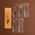 Transparent PET botanical bookmarks set with floral designs for reading and journaling. - Sunny Day