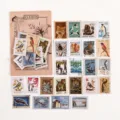 Vintage Briefmarken Sticker Pack Retro dekorative Aufkleber fuer Tagebuch Basteln Stil 3 neu - Waldtiere / 45 Stück
