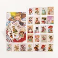 Vintage Briefmarken dekorative Aufkleber Set retro Tagebuch Basteln Scrapbooking Material - Märchen / 45 Stück