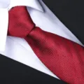 Cravatta da uomo in seta classica rosso vino a lisca di pesce, elegante cravatta da matrimonio. - Cravatta Fatta A Mano Modello Angolo Acuto(ZSY021) / Rosso