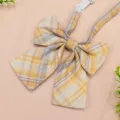 Japanese style JK plaid bow tie for school uniform women cute necktie collar accessory - JK001 Bowtie / Lemon Yellow