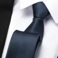 Men business professional navy blue diagonal striped necktie formal suit dress accessory detail view - 8cm Navy Fine Texture Zipper