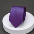 Close-up detail of the classic blue and red striped business tie fabric texture. - 11