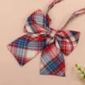 Japanese plaid JK collar bow tie academic style sailor uniform shirt bowknot accessory - Blue