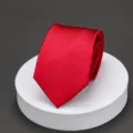 Classic red twill necktie for men, perfect for business, weddings, and formal office wear. - H015 Red Fine Stripe