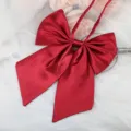 Red satin JK bow tie uniform ribbon accessory for women girls sweet sailor shirt decor. - Burgundy Plain Ribbon Bow