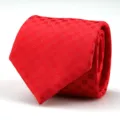 Red men's business formal tie with geometric pattern, elegant wedding suit accessory. - D06 Geometric Grid Style