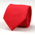 Red men business formal necktie detail shot, elegant wedding suit tie accessory for groom. - D08 Micro Grid Style