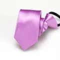 Corbata de cremallera brillante morada, corbata de negocios estrecha de 6 cm para hombre. - Corbata con Cremallera Lisa 6cm / Violeta Claro