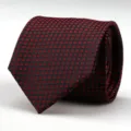 Men's black and red patterned formal business necktie detail, elegant wedding suit accessory. - H023 Black Red Floral Style