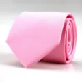 Pink silk necktie detail shot, classic business formal wear accessory for men's suits. - Pink Fine Stripe Style