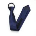 Blue striped zipper necktie for men and women, pre-tied narrow 6cm formal business tie. - Zipper Style / Sea Breeze Blue