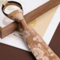 Men's Business Retro Zipper Necktie Formal Wedding Floral Pattern 8cm Width Tie - 8cm Floating Light Dream Zipper Style