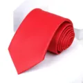 Classic red men's necktie for formal business wear, elegant wedding groom tie, professional look. - 8cm Red Fine Stripe Self-tie
