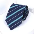 Men's stylish blue striped necktie for business professional formal wear and weddings. - 8cm Versatile Blue Stripe Self-tie