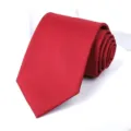 Classic solid red men's necktie for business formal wear, wedding and daily office professional use. - 8cm H013 Self-tie
