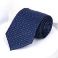 Classic blue mens tie with delicate woven pattern ideal for formal business and office wear. - 8cm Blue Ladder Stripe Self-tie