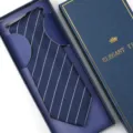 Classic navy blue striped men's necktie with gift box, elegant formal wear accessory for wedding. - Hand-Tied / Long Box / Diamond Blue Striped