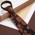 Men vintage floral zipper necktie business formal wedding groom stylish 8cm neck tie - 8cm Dreamy Fragrant Cloud Zipper Style