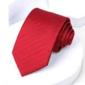 Red men's tie formal business wedding professional necktie patterned fabric accessory - 8cm Wine Red Jacquard Self-tie