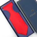 Classic red silk woven men's necktie with gift box, elegant formal wear accessory for wedding. - Zipper Style / Long Box / Red
