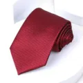 Red striped necktie for men, formal business suit tie, wedding groom neckwear variant. - 8cm Wine Red Classic Fashion Self-tie