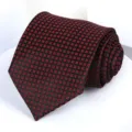 Classic black men necktie with red micro floral pattern for business and formal wear. - 8cm H023 Self-tie