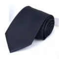Classic dark blue striped men necktie for business formal wear wedding professional use. - 8cm Sea Breeze Blue Self-tie