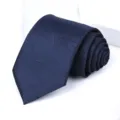 Men's dark blue business necktie featuring modern geometric pattern for formal wear and office. - 8cm Blue Snowflake Self-tie