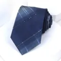 Classic blue plaid necktie for men business formal wear, elegant design for wedding and suit. - 8cm Stylish Men Plaid Self-tie