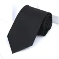Classic black men's business necktie featuring a subtle abstract geometric pattern variant. - 8cm Black Irregular Pattern Self-tie