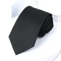 Men's black formal necktie business professional classic solid color twill woven neck wear - 8cm Black Classic Fashion Self-tie