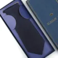 Classic dark blue men's necktie presented in an elegant gift box, perfect for business wear. - Zipper Style / Long Box / Navy Meteor