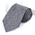 Men's formal business dark gray textured necktie, stylish rolled display for suit. - 8cm Starry Grey Self-tie