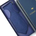 Men's Navy Blue Dot Necktie with Gift Box, Formal Wedding Business Neck Tie Variant 8cm - Zipper Style / 8cm Long Box / Blue Patterned