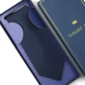 Men's navy blue formal tie in elegant gift box, perfect for business and weddings. - Zipper Style / Long Box / Dark Navy Fine Stripe