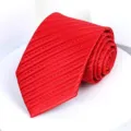 Classic red patterned necktie for men, elegant diagonal stripes business wedding neck wear. - 8cm Red Stripe Self-tie
