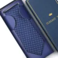 Classic navy blue geometric pattern men's necktie with gift box, elegant formal wear accessory. - Zipper Style / Long Box / Dark Blue Floral