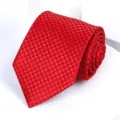 Red patterned necktie for men formal business wedding wear soft fabric classic style accessory - 8cm Red Plaid Jacquard Self-tie