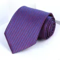 Men's classic blue red striped necktie business formal wear stylish variant accessory - 8cm Blue Red Stripe Self-tie