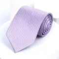 Men's purple checkered necktie for business formal wear, elegant wedding groom suit tie. - 8cm Light Purple Plaid Self-tie