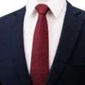 Men's formal business burgundy tie with subtle black texture detail, perfect for wedding suit. - Irregular Floral Zipper Style / 8cm / Burgundy
