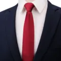 Classic men's burgundy red necktie paired with crisp white shirt and dark suit jacket. - Wine Red Smooth Zipper Tie / 6cm