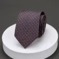 Classic men's silk business formal tie with elegant geometric pattern design for professional office wear. - Vintage Noble