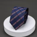 Men's blue plaid necktie classic business formal wear tie for wedding office interview - Blue Plaid
